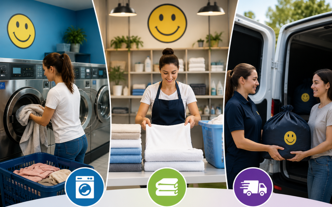 Bright Laundromat Service Collage